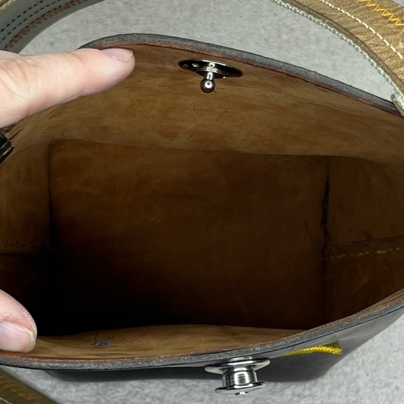 Vintage Leather Crossing School Guard Crossbody Bag Purse-Vtg-Classic-Hartford - Picture 5 of 9